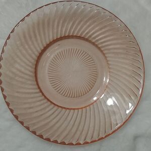 1930's Pink Federal Glass Diana Spiral Depression Glass Bread Plate 6"